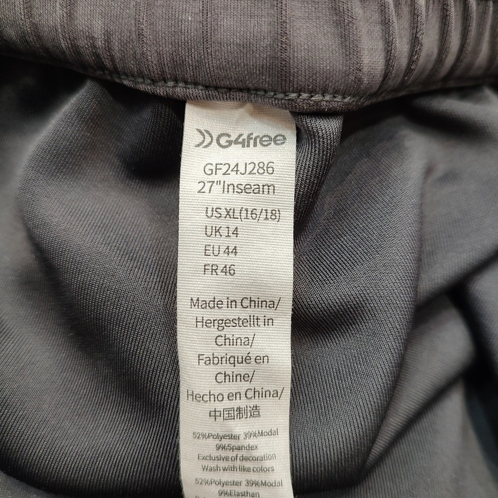 G4Free Yoga Pants Pockets Wide Leg High‎ Waist Stretch Casual Grey Sz XL - Picture 6 of 7